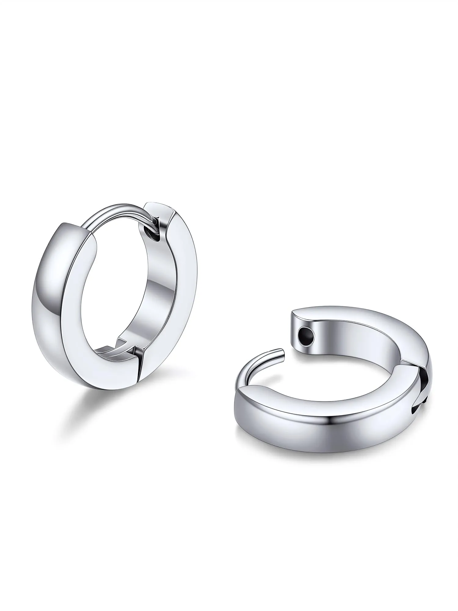 PROSTEEL Orecchini Uomo Donna 9mm Cerchio Piccoli Huggie Acciaio Impermeabile - immagine 1