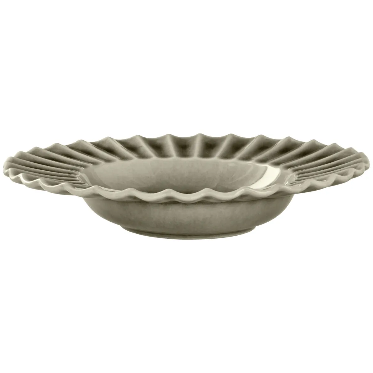 4x VEGA Piatto Flora fondo, con bordo; 300 ml, 24.3x4.6 cm (ØxH); grigio; rotonda; 4 pz. / Pacco - immagine 1