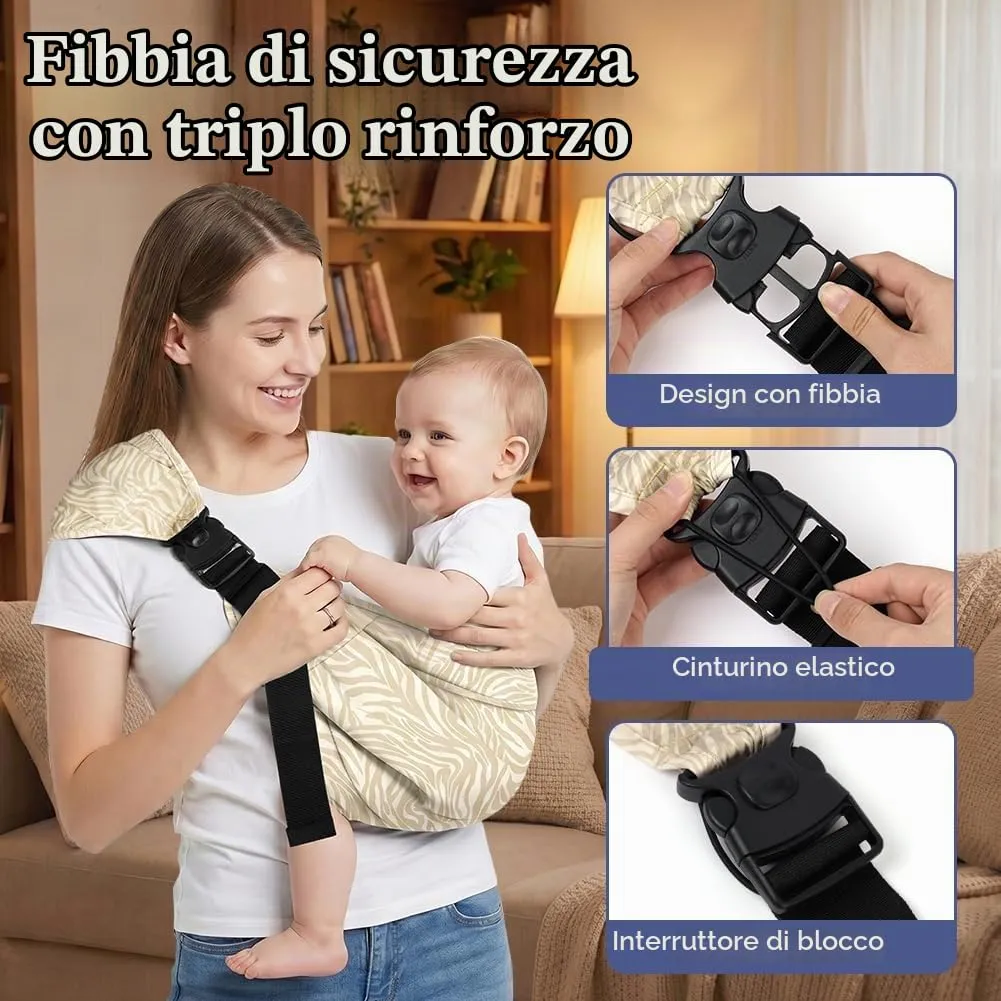 AYESY Marsupio Neonato 3-24 Mesi,Marsupio Neonato Regolabile con fibbia - immagine 4