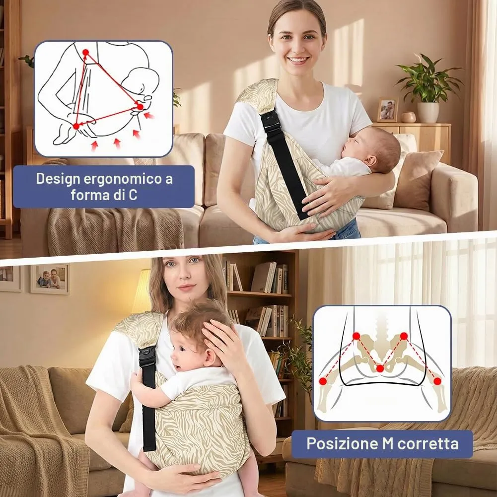 AYESY Marsupio Neonato 3-24 Mesi,Marsupio Neonato Regolabile con fibbia - immagine 5