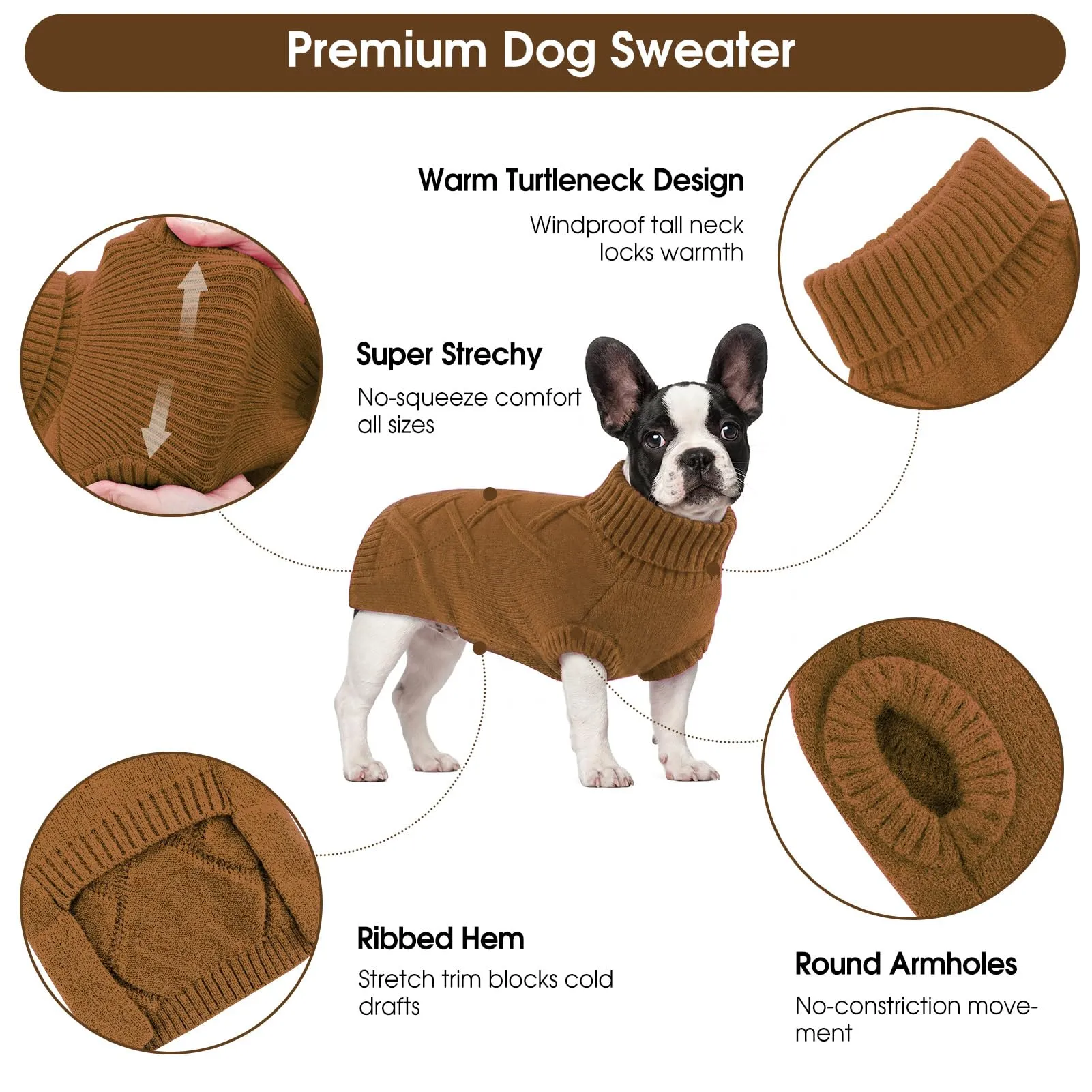 Queenmore Maglione Cane Medio Elasticizzato e Caldo - Maglioncino per Cani - immagine 4