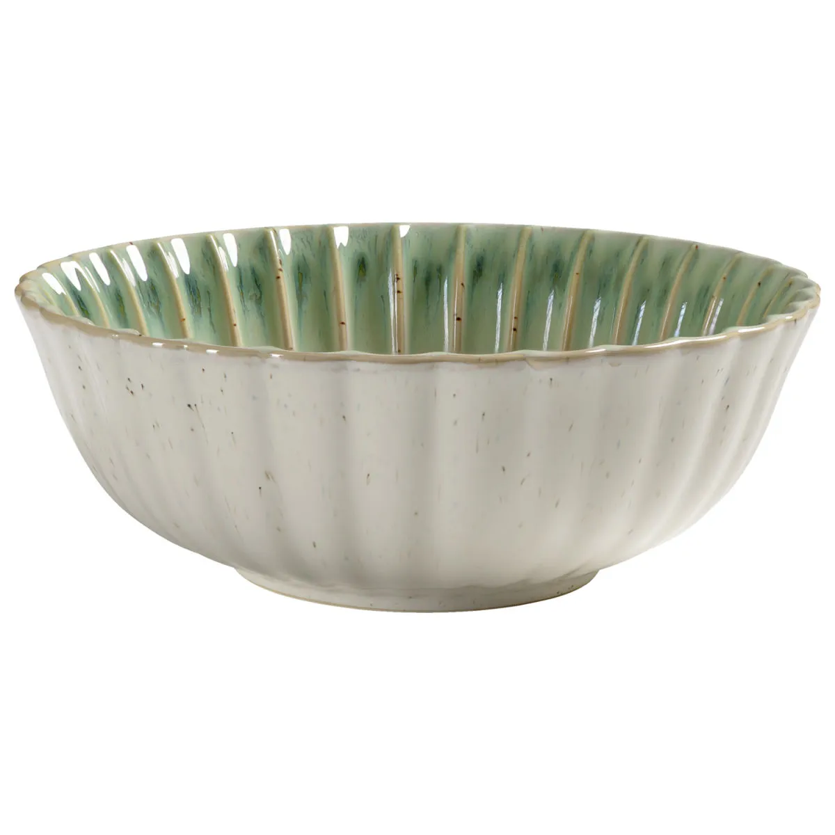 2x VEGA Ciotola Flora; 1800 ml, 23.2x8.6 cm (ØxH); verde/beige; rotonda; 2 pz. / Pacco - immagine 1