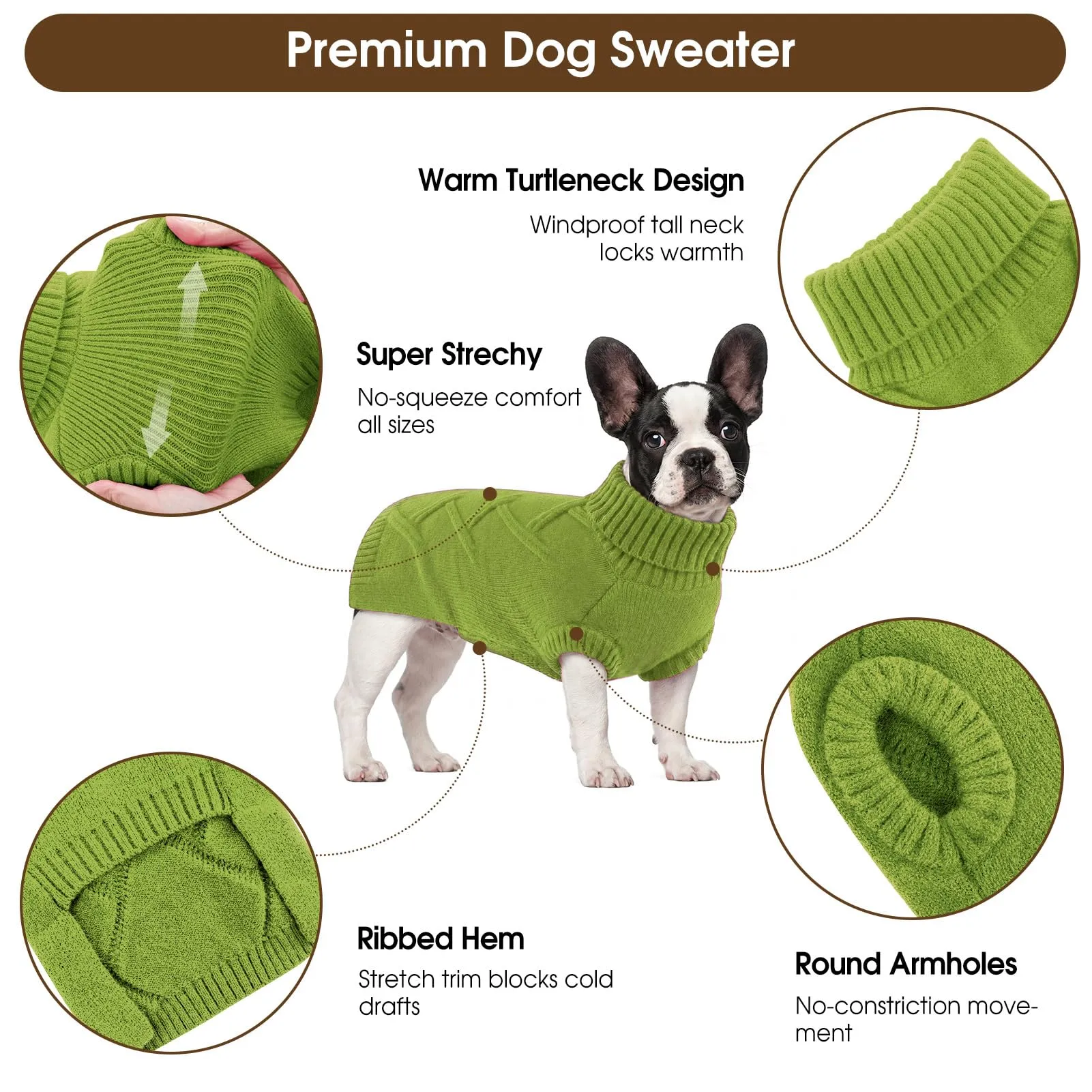 Queenmore Maglione Cane Medio Elasticizzato e Caldo - Maglioncino per Cani - immagine 3