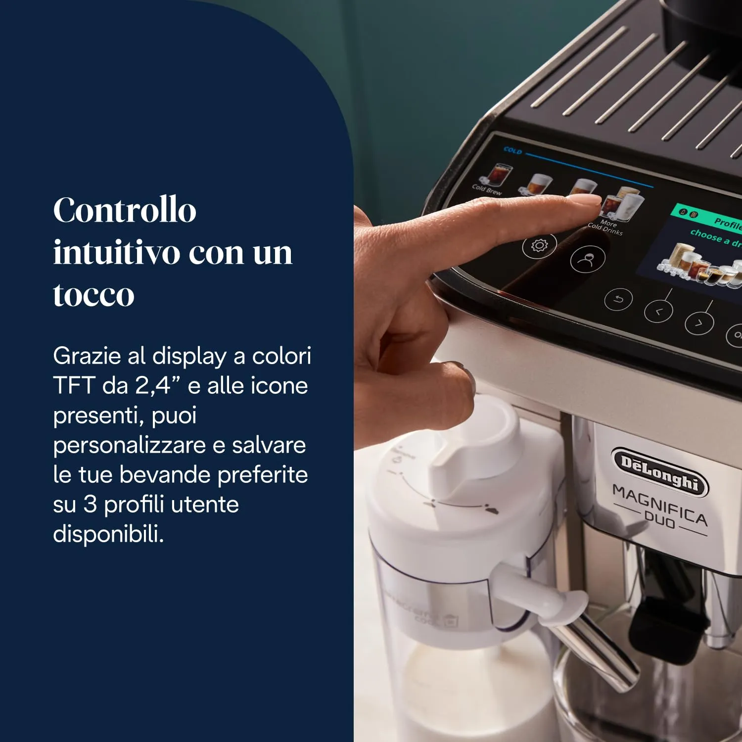 De'Longhi Magnifica Duo - Macchina da Caffè Automatica 20 Bevande Argento - immagine 6