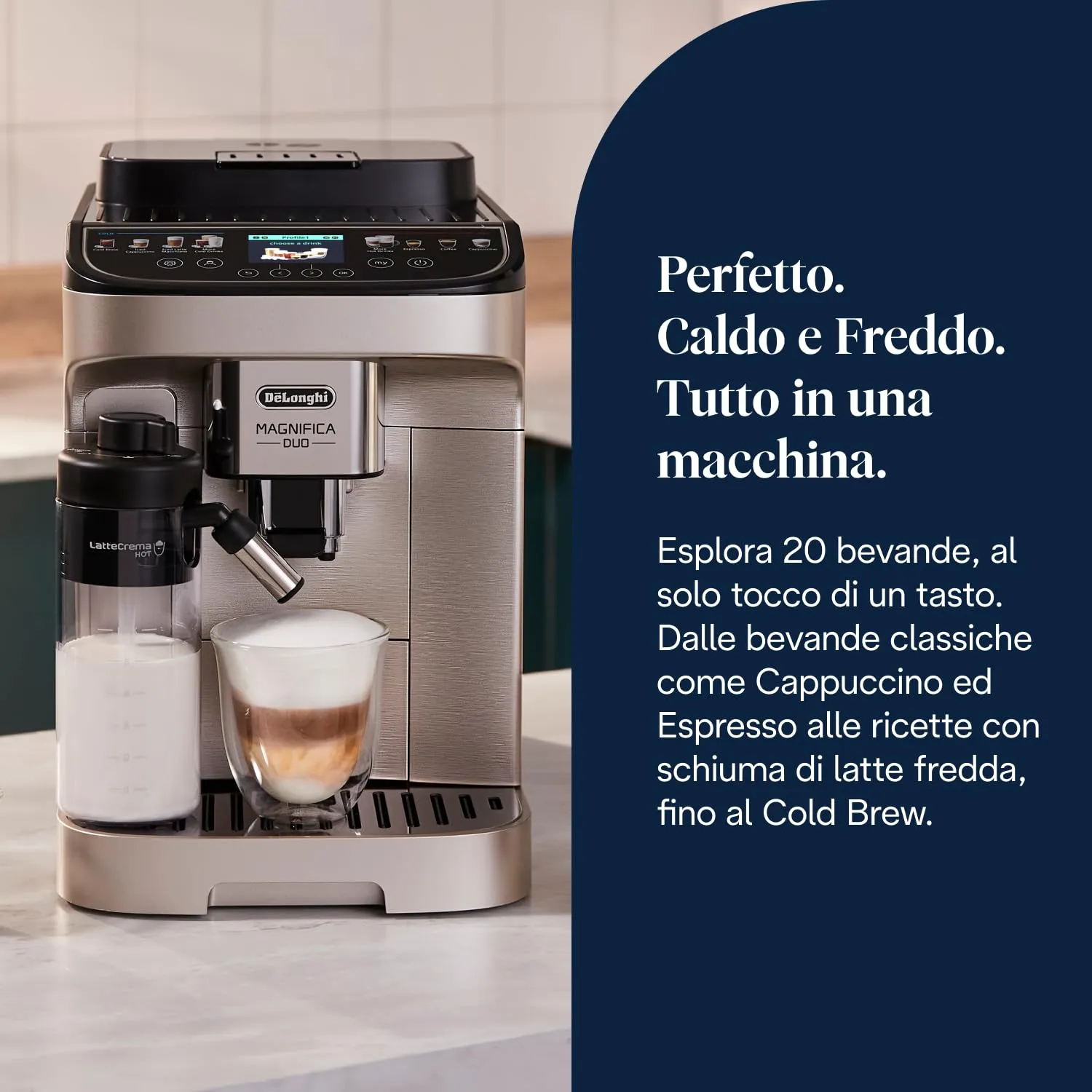 De'Longhi Magnifica Duo - Macchina da Caffè Automatica 20 Bevande Argento - immagine 8