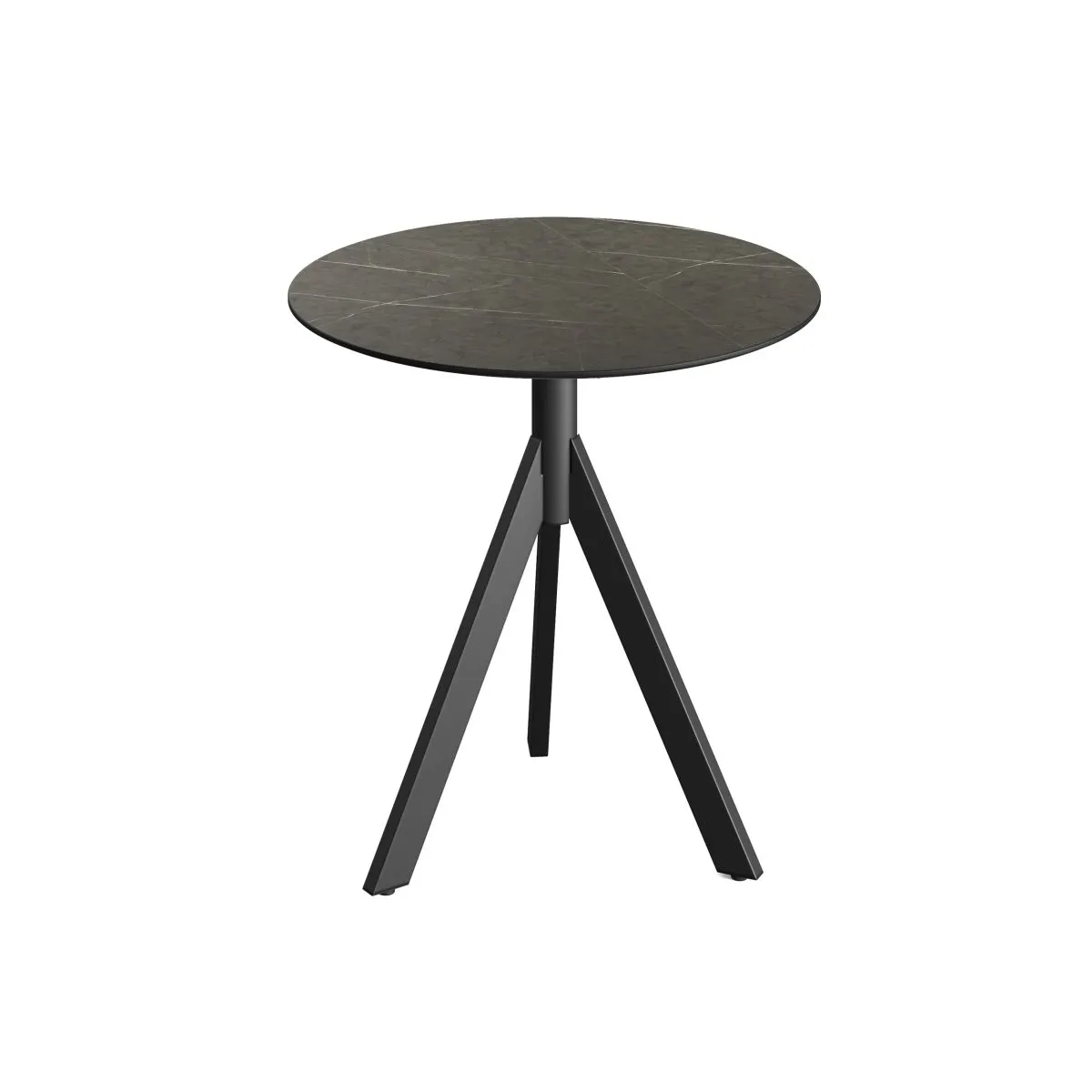 Feros Tavolo da esterno Infinity Tripod con telaio + HPL Ø70 cm; 74x70 cm (HxØ); nero/marrone; rotonda - immagine 1