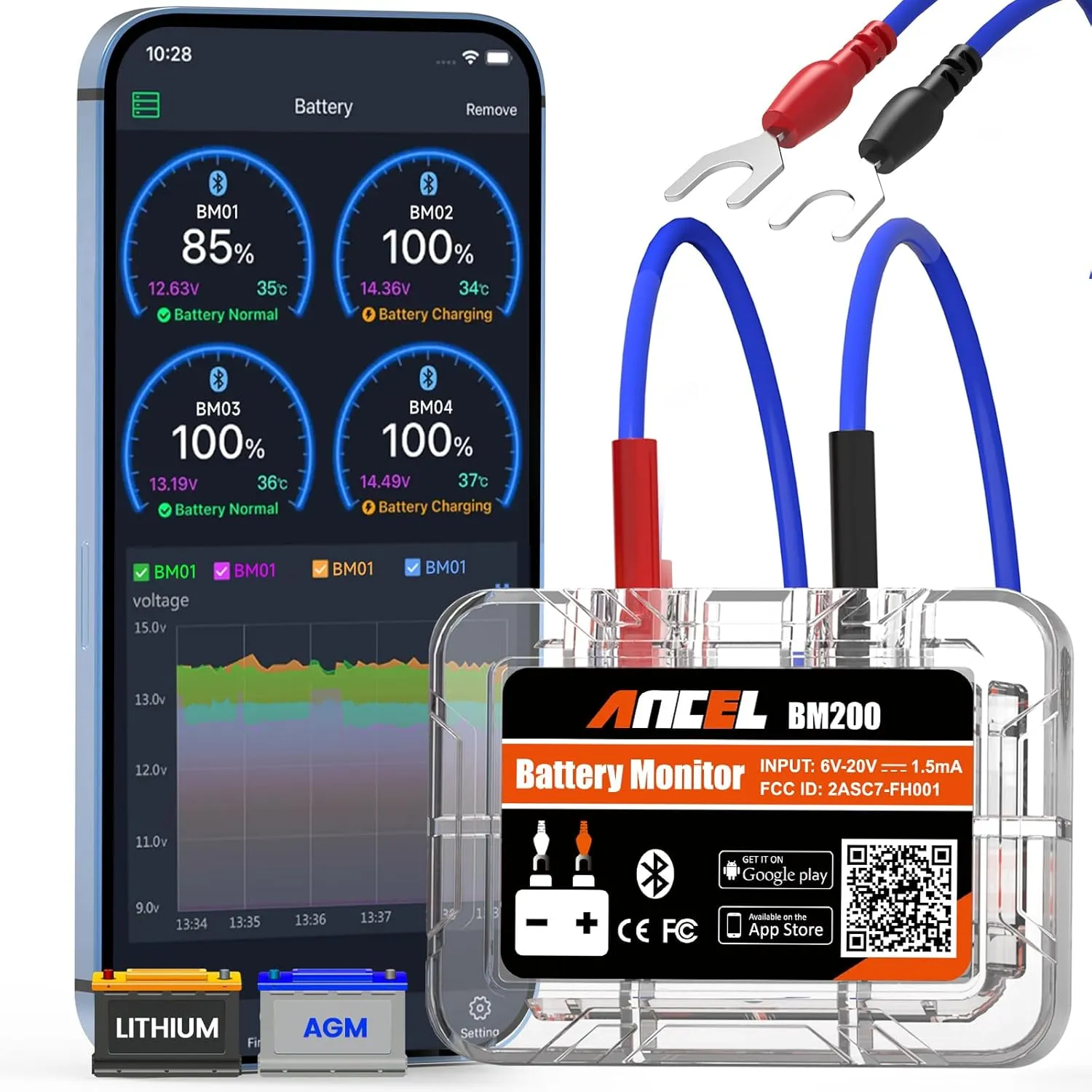 Tester Bluetooth Monitoraggio Batteria Auto Ancel BM200 - immagine 1