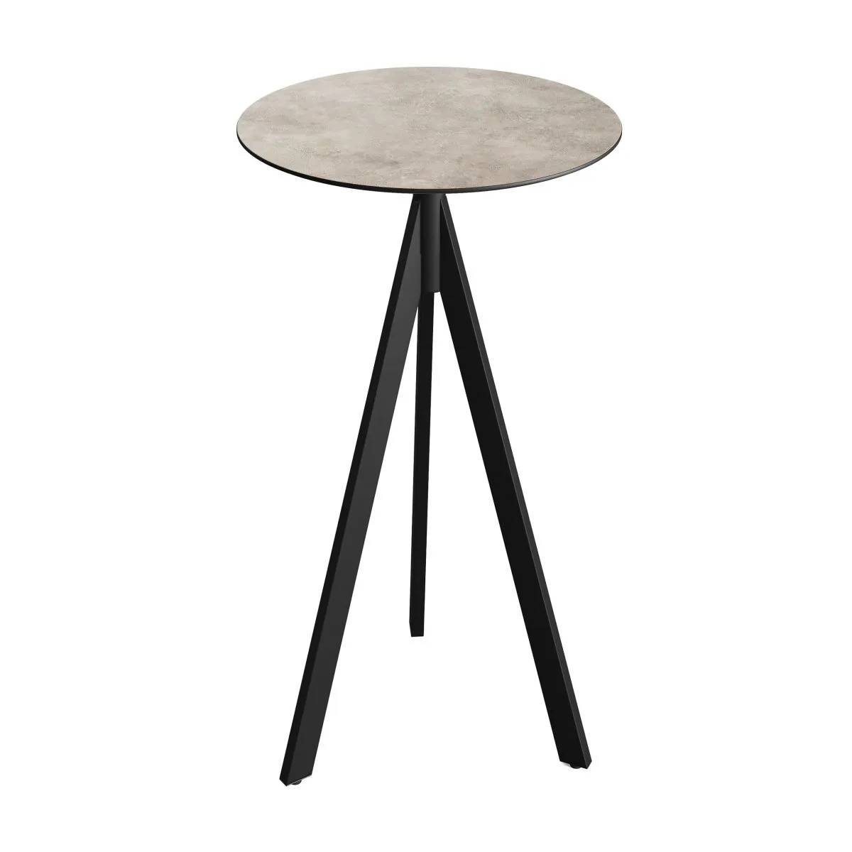 Feros Tavolo alto Infinity Tripod telaio + HPL Ø70 cm; 110x70 cm (HxØ); nero/sabbia; rotonda - immagine 1