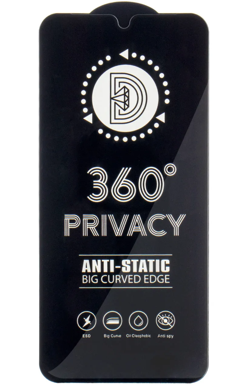 Pellicola Protettiva Schermo Privacy OEM 360 per Apple iPhone 17 / 16 Pro, Vetro Temperato, Full Glue - immagine 1