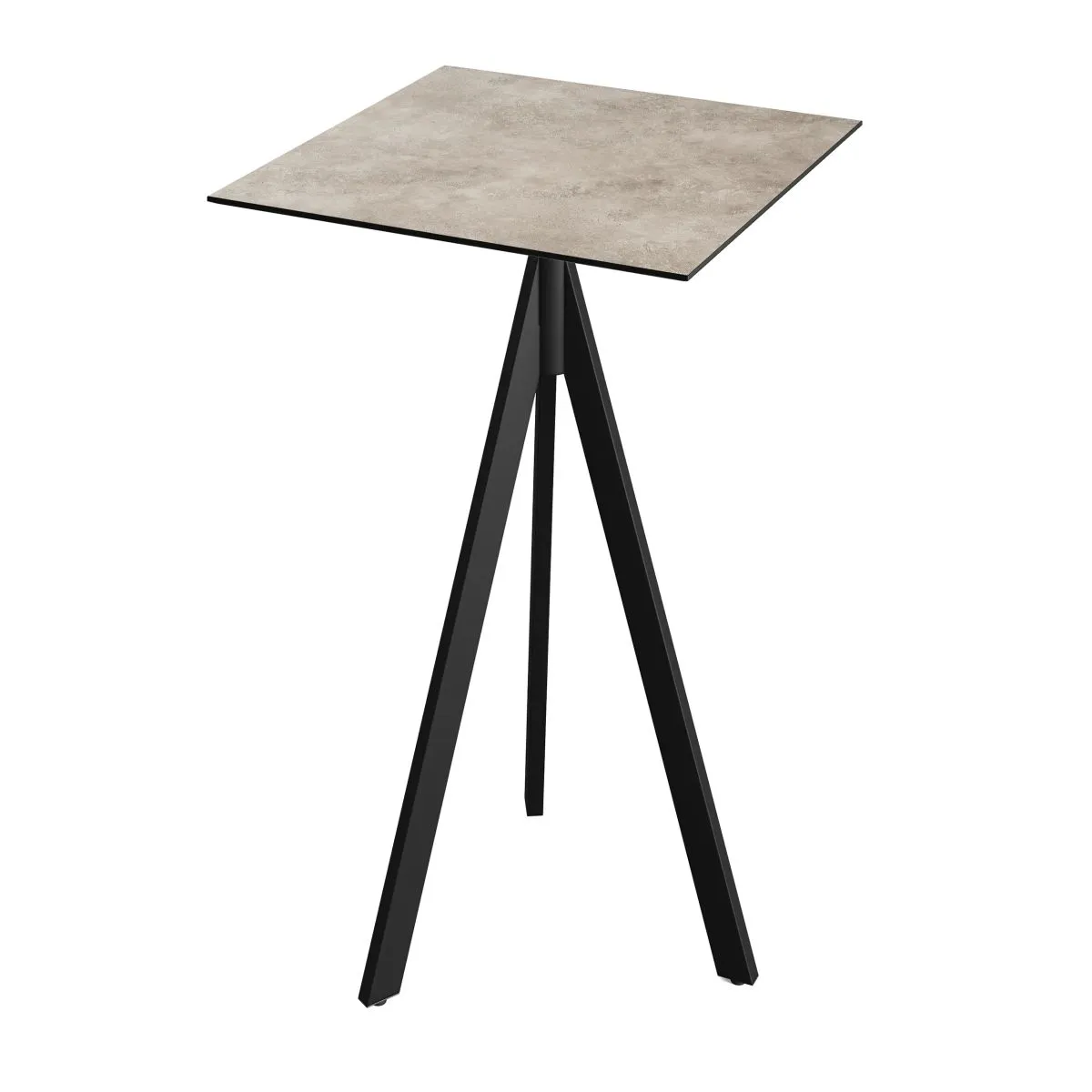Feros Tavolo alto Infinity Tripod base + HPL 70x70 cm; 70x70x110 cm (LxLxH); nero/sabbia; quadrata - immagine 1