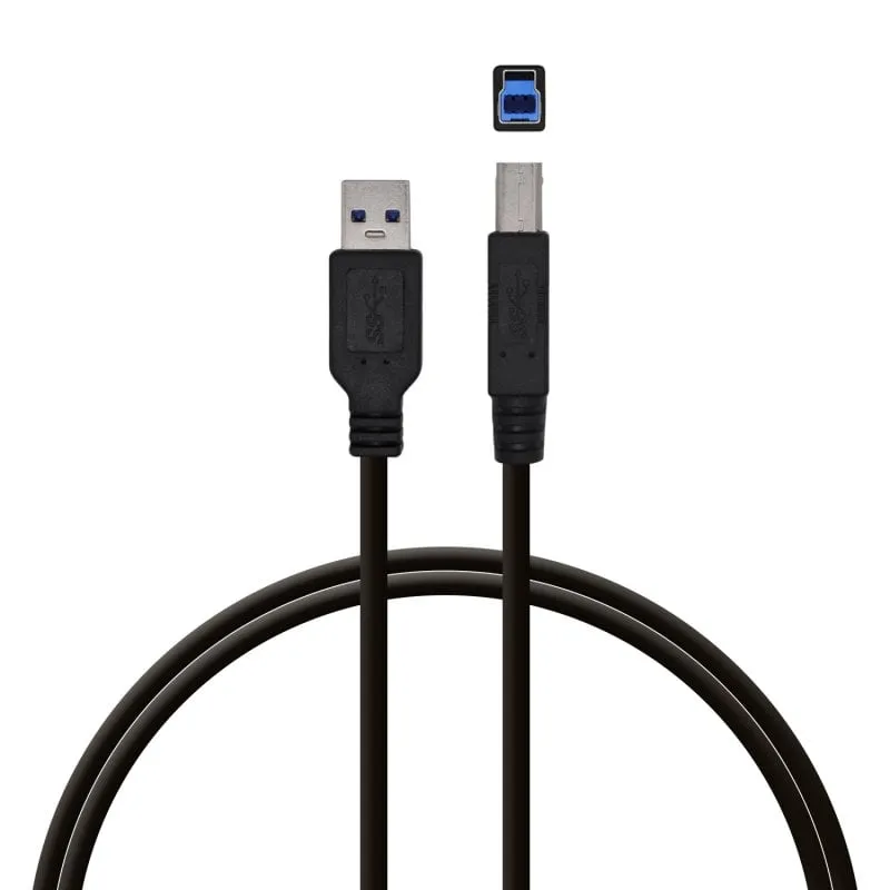 Cavo stampante PcCom Essential USB 3.0 A/B maschio/maschio 2 m nero - immagine 1
