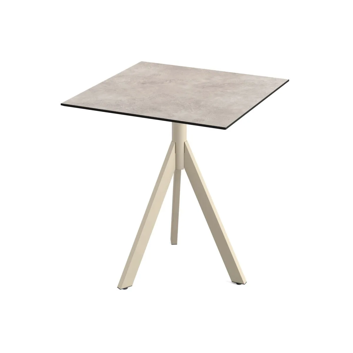 Feros Tavolo da esterno Infinity Tripod telaio + HPL 70x70 cm; 70x70x74 cm (LxLxH); sabbia; quadrata - immagine 1