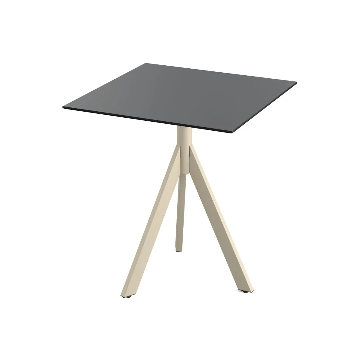 Feros Tavolo da esterno Infinity Tripod telaio + HPL 70x70 cm; 70x70x74 cm (LxLxH); sabbia/nero; quadrata - immagine 1