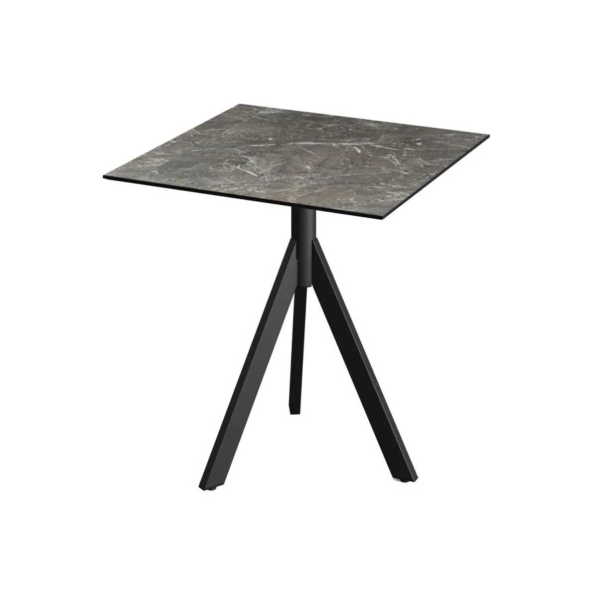 Feros Tavolo da esterno Infinity Tripod telaio + HPL 70x70 cm; 70x70x74 cm (LxLxH); nero/multicolore; quadrata - immagine 1