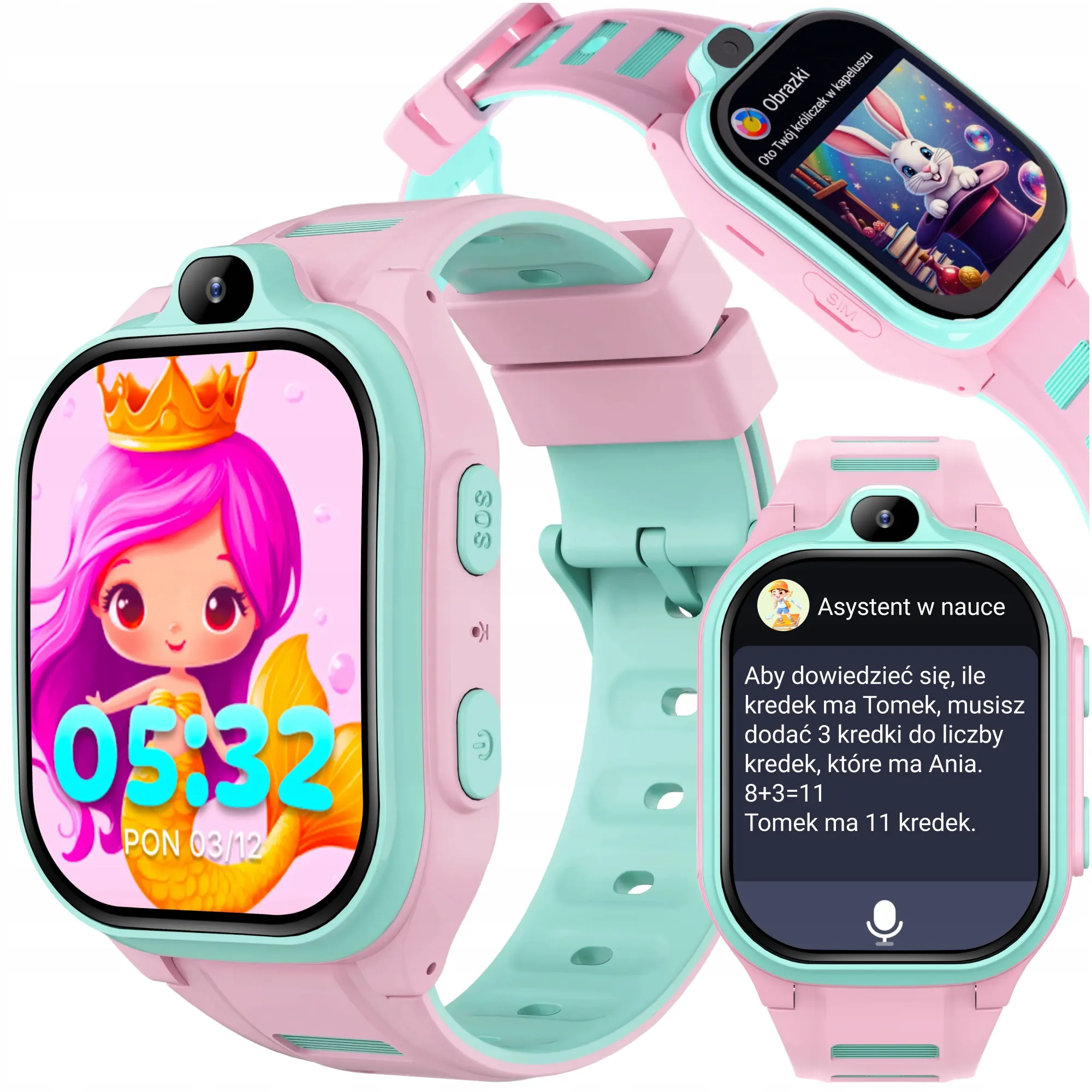 Smartwatch Forever Kids Boost KW-530 Call, Rosa - immagine 1