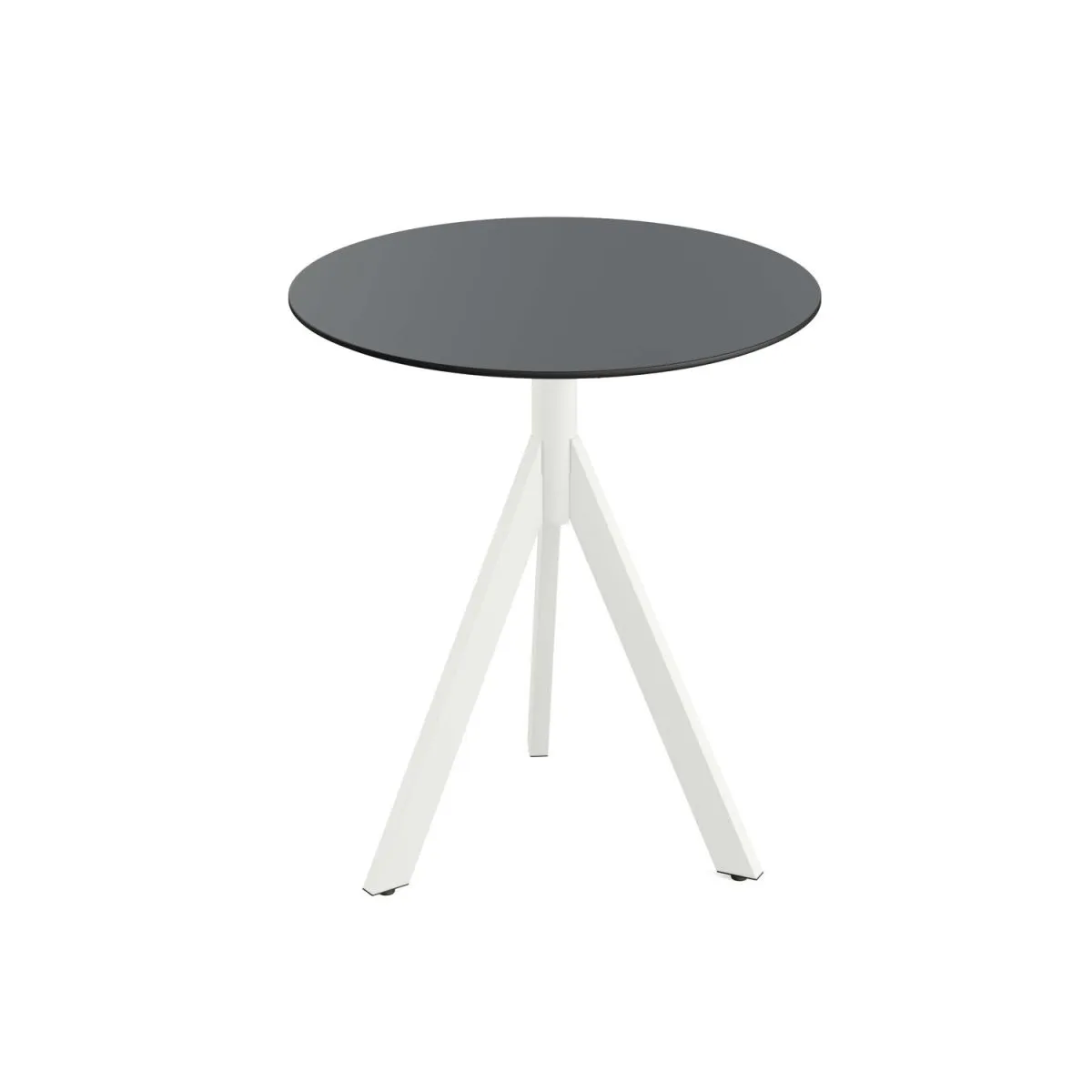 Feros Tavolo da esterno Infinity Tripod con telaio + HPL Ø70 cm; 74x70 cm (HxØ); bianco/nero; rotonda - immagine 1