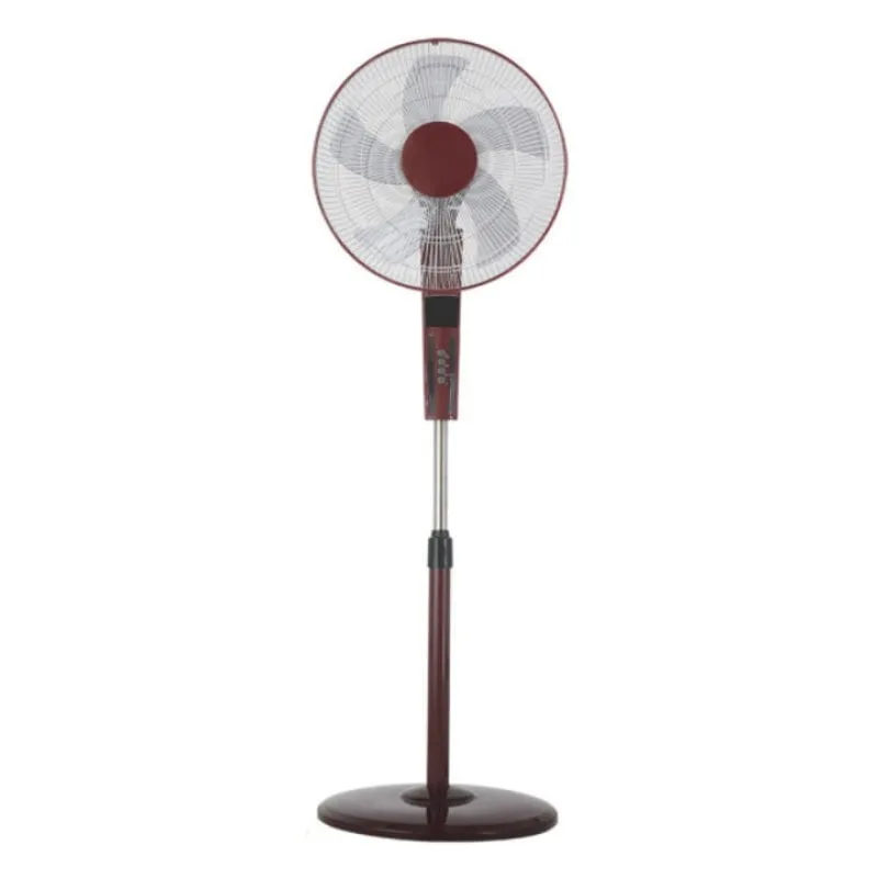 Ventilatore a Piantana IluminaShop 60W 5 Pale 3 Velocità Telecomando Timer Bordeaux/Nero - immagine 1