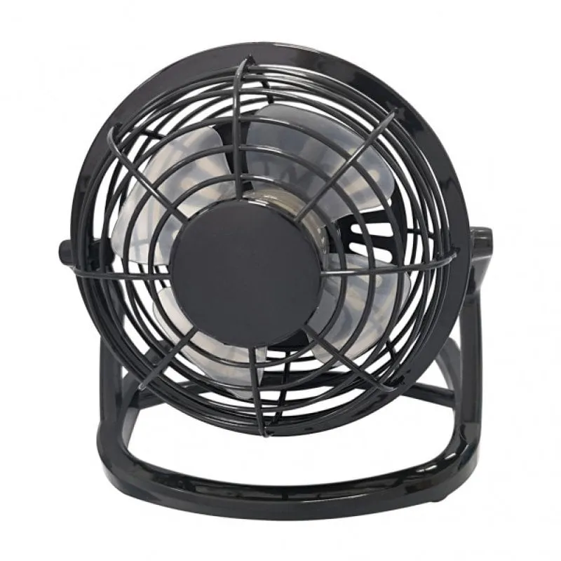 Mini Ventilatore da Tavolo IluminaShop 2,5W 4 Pale USB Testa Orientabile Nero - immagine 1