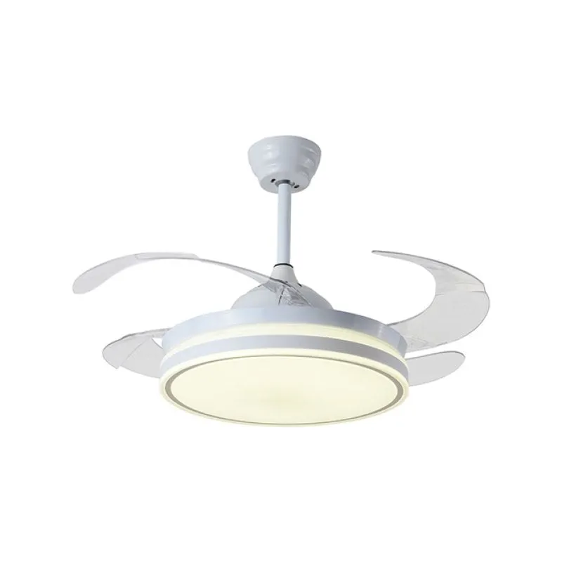 Ventilatore da soffitto Iluminashop con luce LED e controllo 48W Bianco 4 pale retrattili - immagine 1