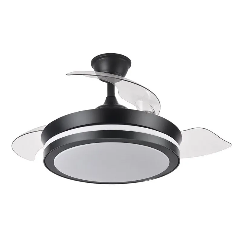 Ventilatore da soffitto Iluminashop con luce LED e motore DC nero di controllo 72W 91 cm - immagine 1