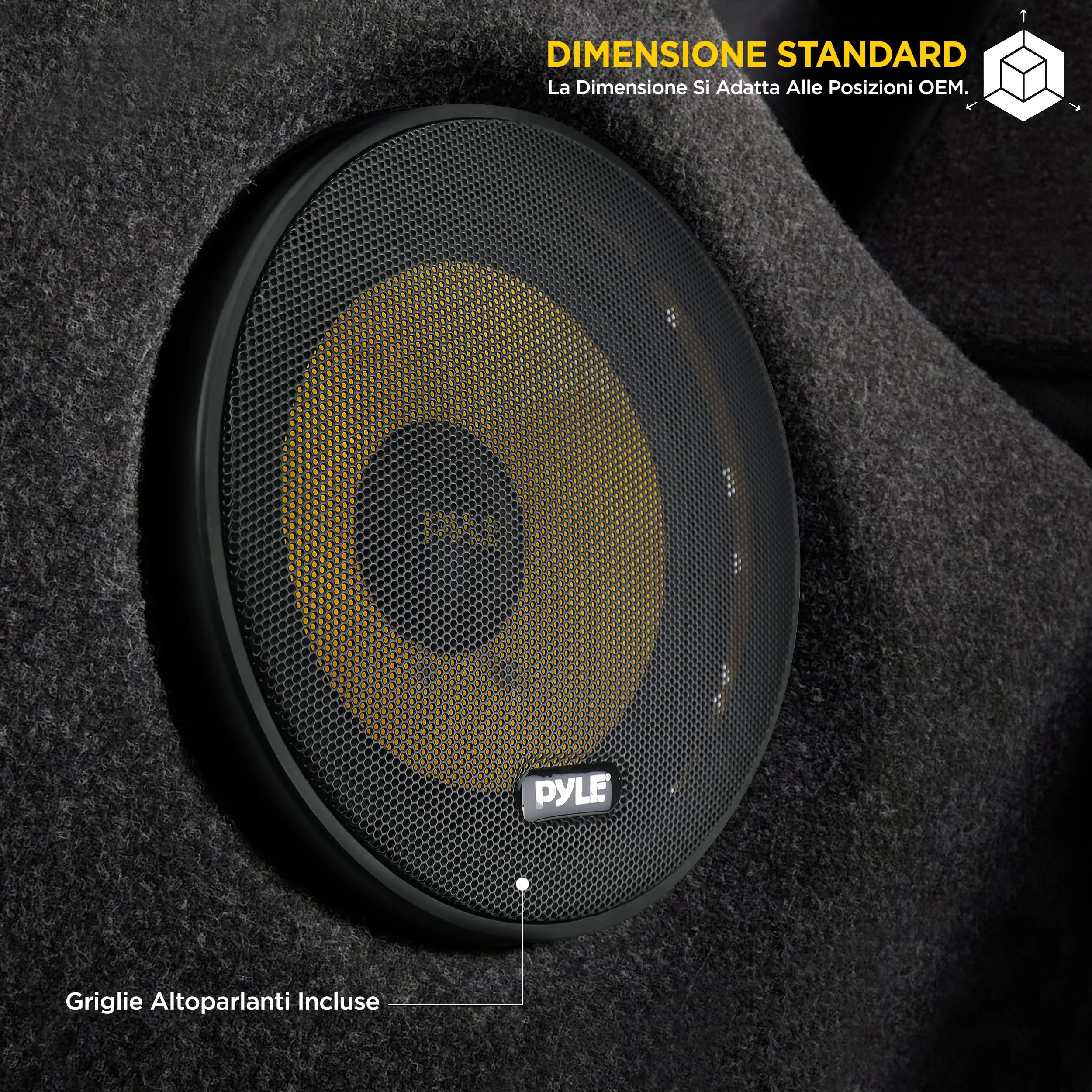 Pyle Sistema di Altoparlanti Personalizzati 2 Vie, 16,5 Centimetri, Casse Auto 400 Watt, Stereo Struttura in Plastica Elettroplaccatura, Gomma Butilica e Magneto da 1,13 Chilogrammi - immagine 3