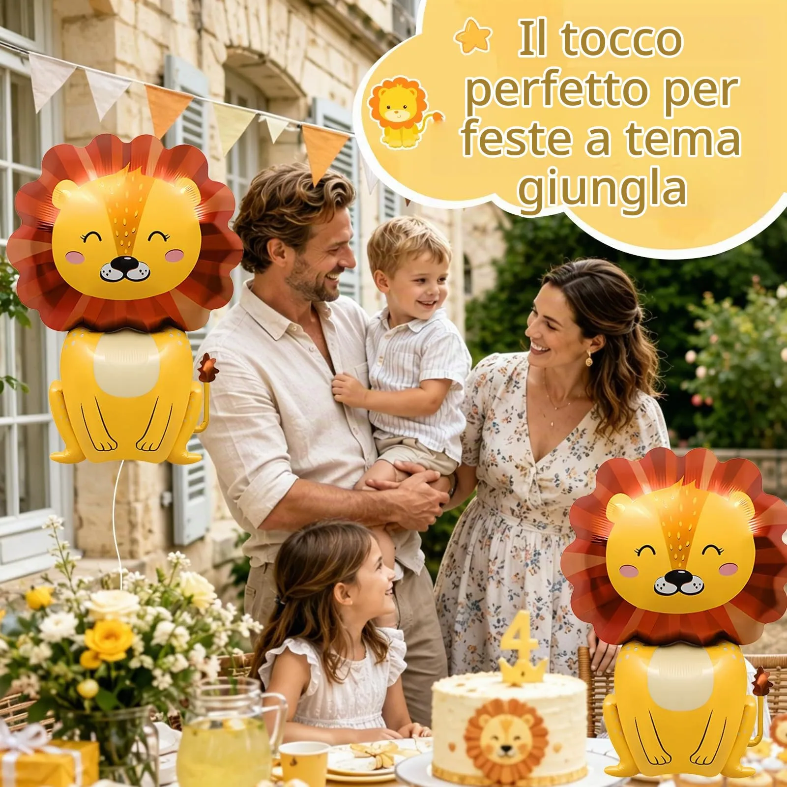 2PCS Palloncino XXL Leone,Palloncini Animali,Decorazioni compleanno safari - immagine 3