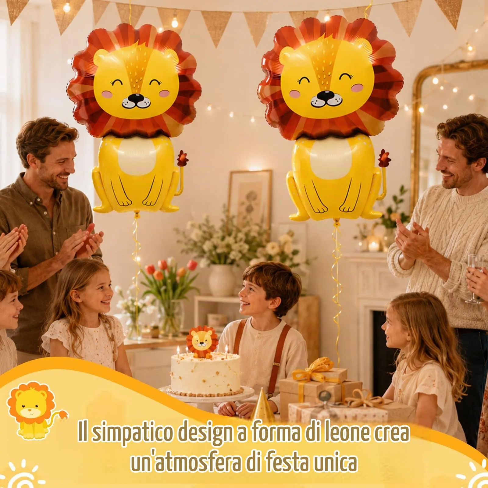2PCS Palloncino XXL Leone,Palloncini Animali,Decorazioni compleanno safari - immagine 6