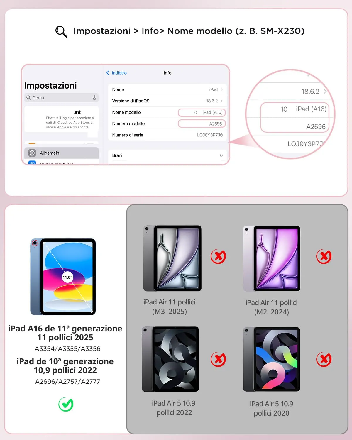 CACOE Cover con Tastiera iPad 11 (A16) 2025 11"/10 Generazione 2022 10.9'' - immagine 2