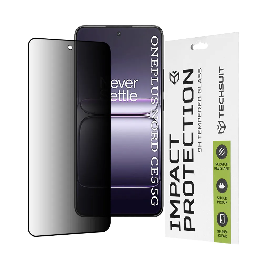 Pellicola protettiva per schermo Privacy Techsuit per OnePlus Nord CE5, Vetro temperato, Full Glue, 111D - immagine 1