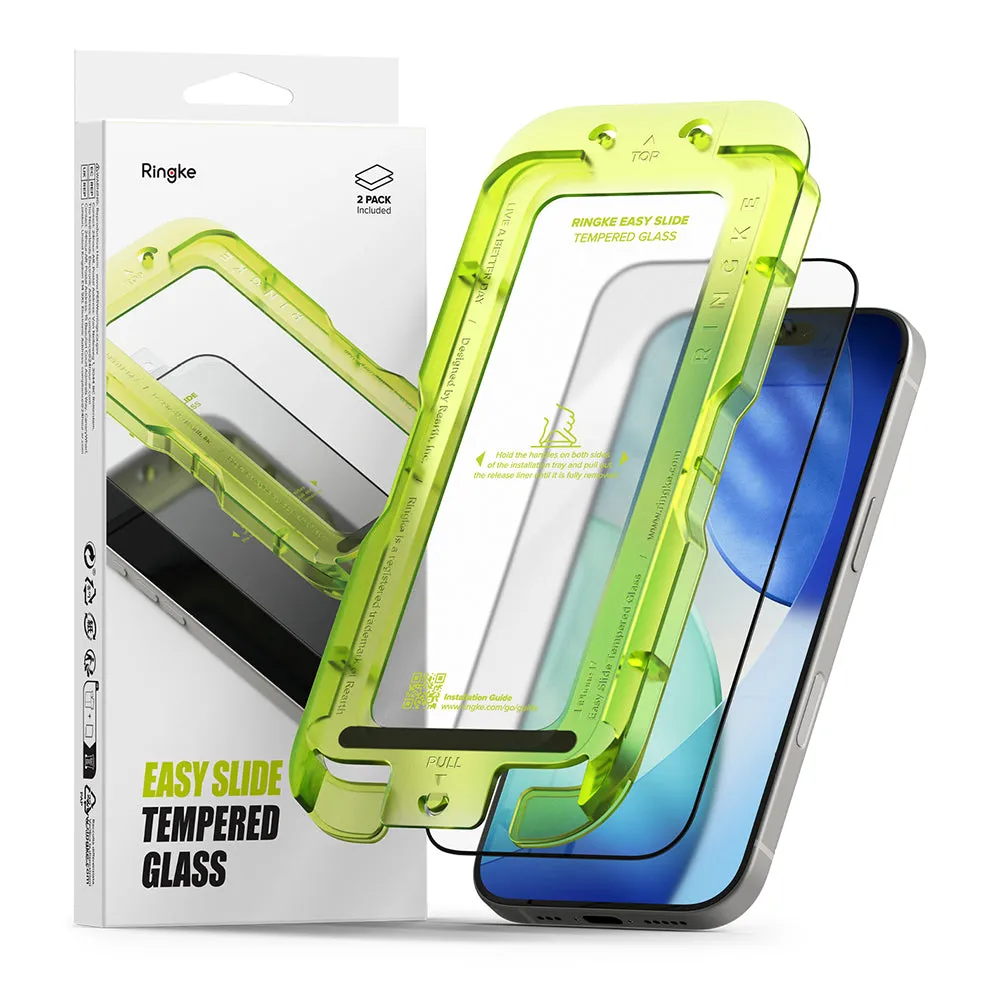Pellicola protettiva per schermo Ringke Easy Slide per Apple iPhone 18 Pro Max / 17 Pro Max, Vetro temperato, Full Glue, Set da 2 pezzi - immagine 1