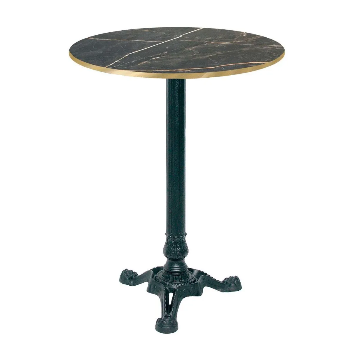 RestooTab Tavolo alto Bistrot rotondo - laminato legno; 60x60x113x60 cm (LxLxHxØ); nero/oro/ottone; struttura nero; rotonda - immagine 1
