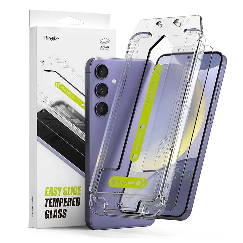 Pellicola protettiva per schermo Ringke Easy Slide per Samsung Galaxy S25 FE, Vetro temperato, Full Glue, Set 2 pezzi - immagine 1