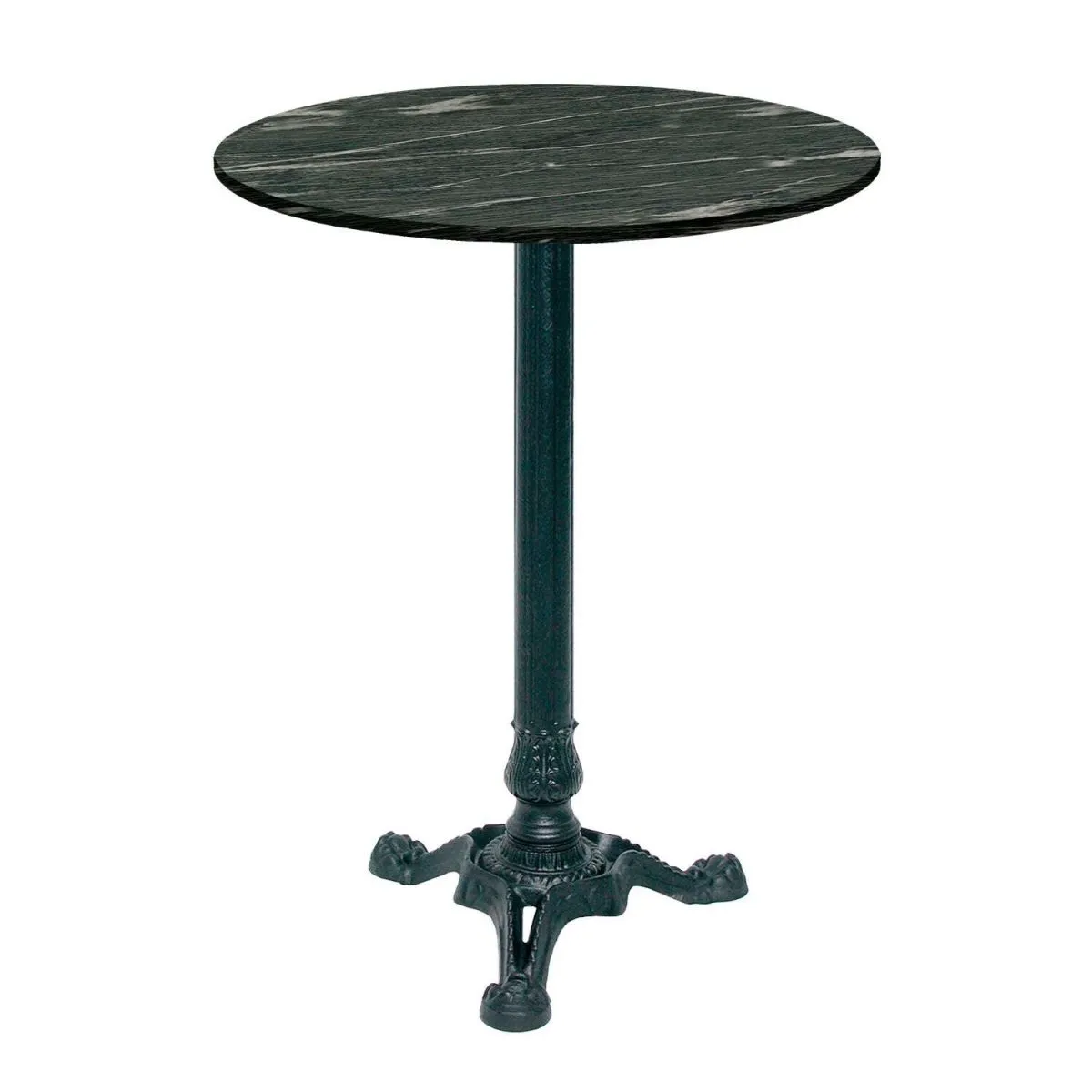 RestooTab Tavolo alto Bistrot rotondo - laminato pietra & legno; 60x60x113x60 cm (LxLxHxØ); grigio scuro/marmorizzato; struttura nero; rotonda - immagine 1