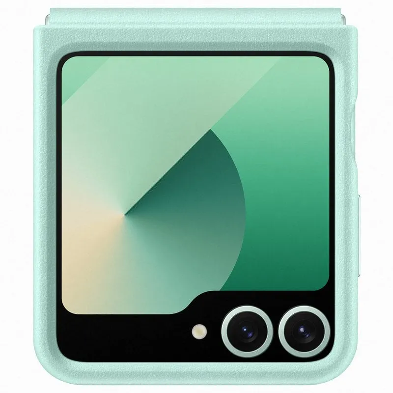 Custodia in pelle vegana Samsung Flap Eco-Leather Verde menta per Galaxy Z Flip6 - immagine 1