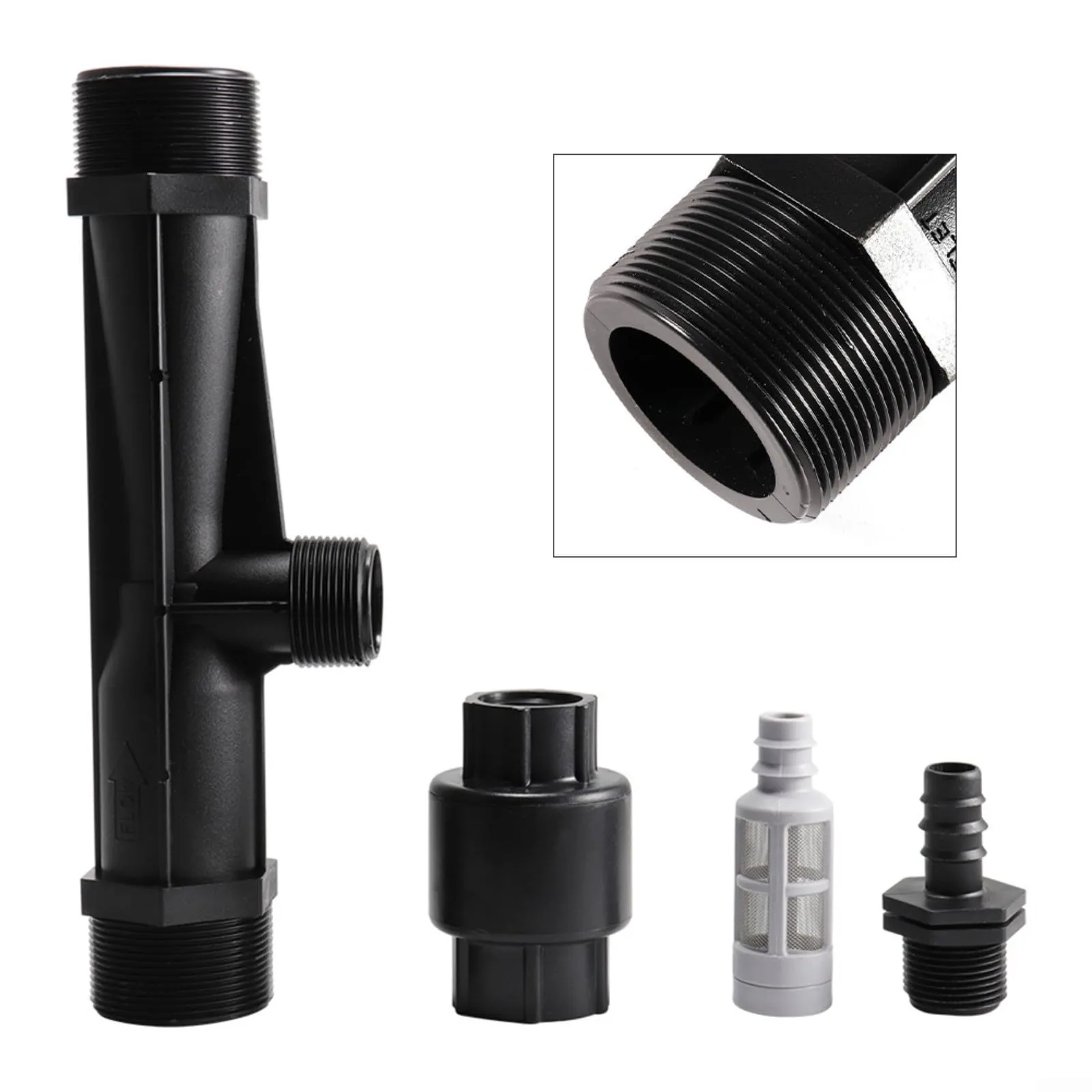 ZiStarlilife Irrigazione Venturi Fertilizzante Iniettore 2 Pollici Plastica Tubo Miscelatore Acqua per Sistemi di Gocciolamento e Uso Giardino Agricolo, Nero, 295 cm - immagine 2