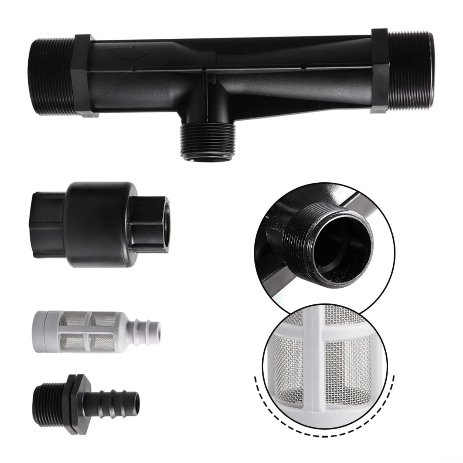 ZiStarlilife Irrigazione Venturi Fertilizzante Iniettore 2 Pollici Plastica Tubo Miscelatore Acqua per Sistemi di Gocciolamento e Uso Giardino Agricolo, Nero, 295 cm - immagine 3