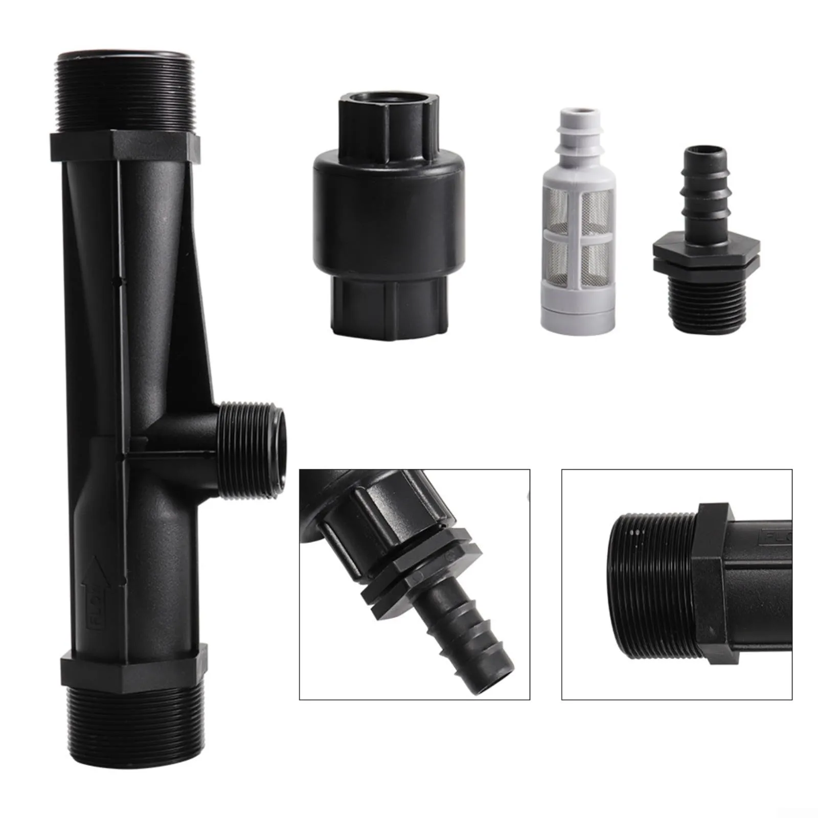 ZiStarlilife Irrigazione Venturi Fertilizzante Iniettore 2 Pollici Plastica Tubo Miscelatore Acqua per Sistemi di Gocciolamento e Uso Giardino Agricolo, Nero, 295 cm - immagine 4