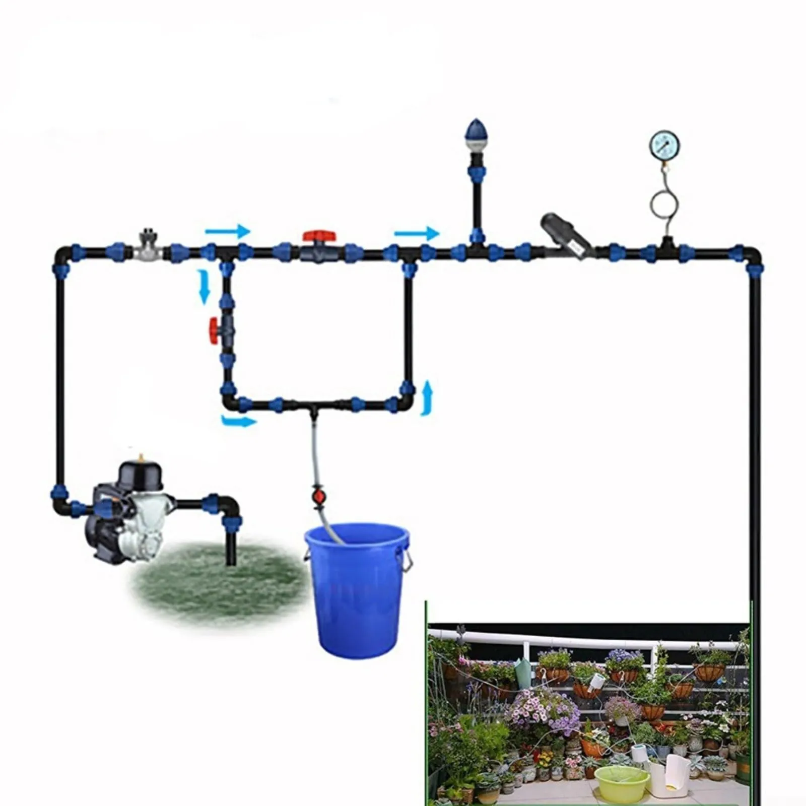 ZiStarlilife Irrigazione Venturi Fertilizzante Iniettore 2 Pollici Plastica Tubo Miscelatore Acqua per Sistemi di Gocciolamento e Uso Giardino Agricolo, Nero, 295 cm - immagine 8