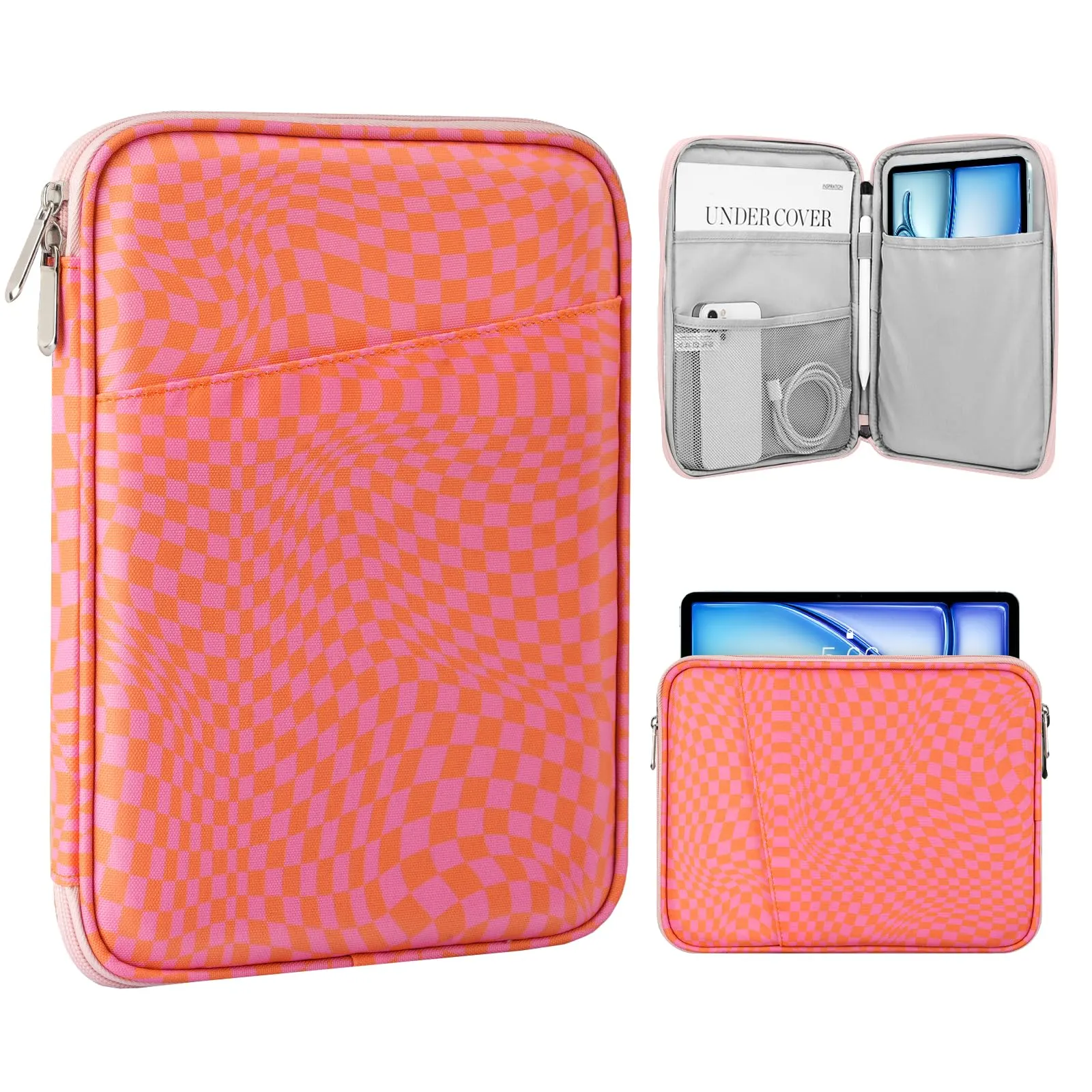 TiMOVO Custodia Tablet 9-11 Pollici con Tasca, Rosa + Arancione - immagine 1