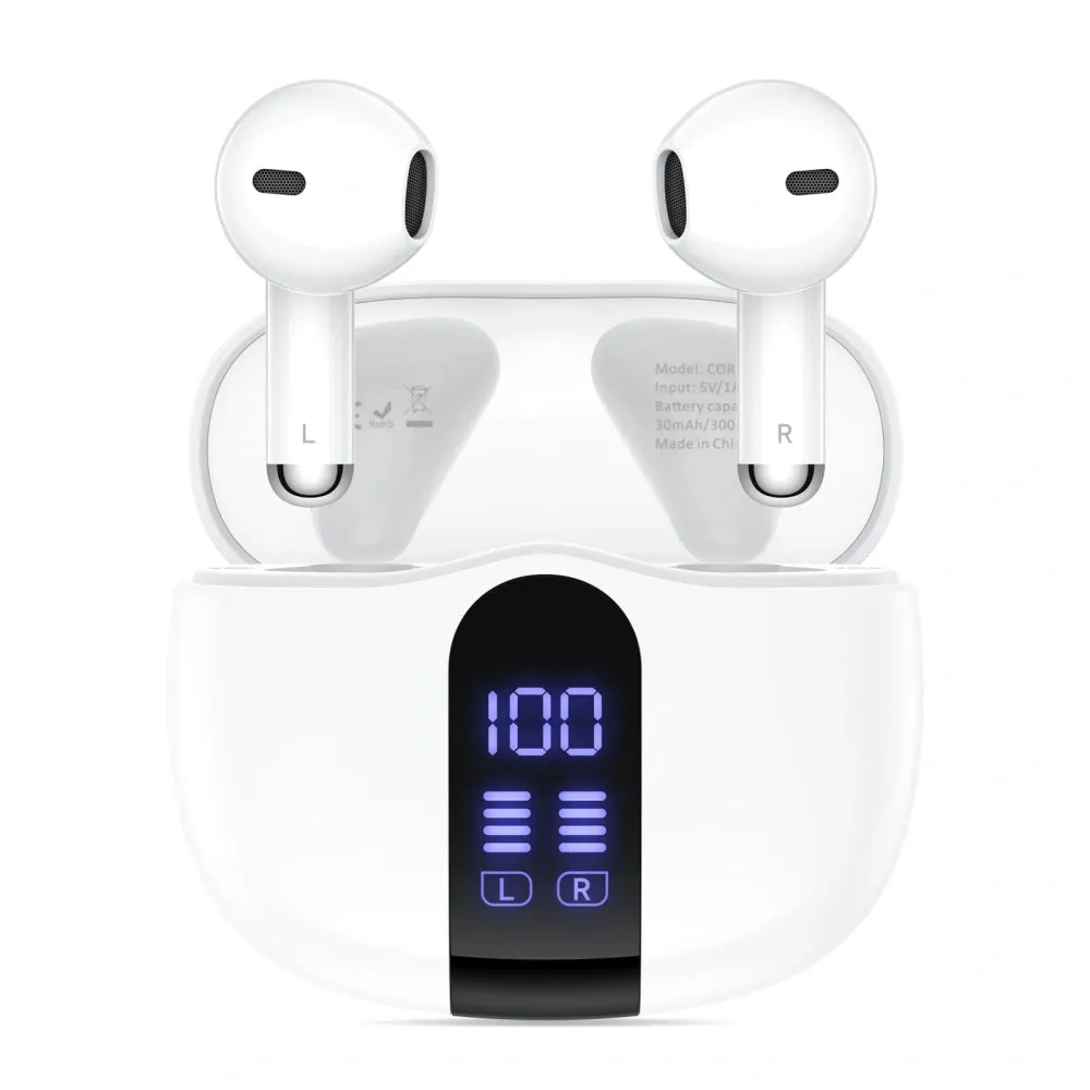 Auricolare Bluetooth Tech-Protect Ultraboost Core G2, TWS, Bianco - immagine 1