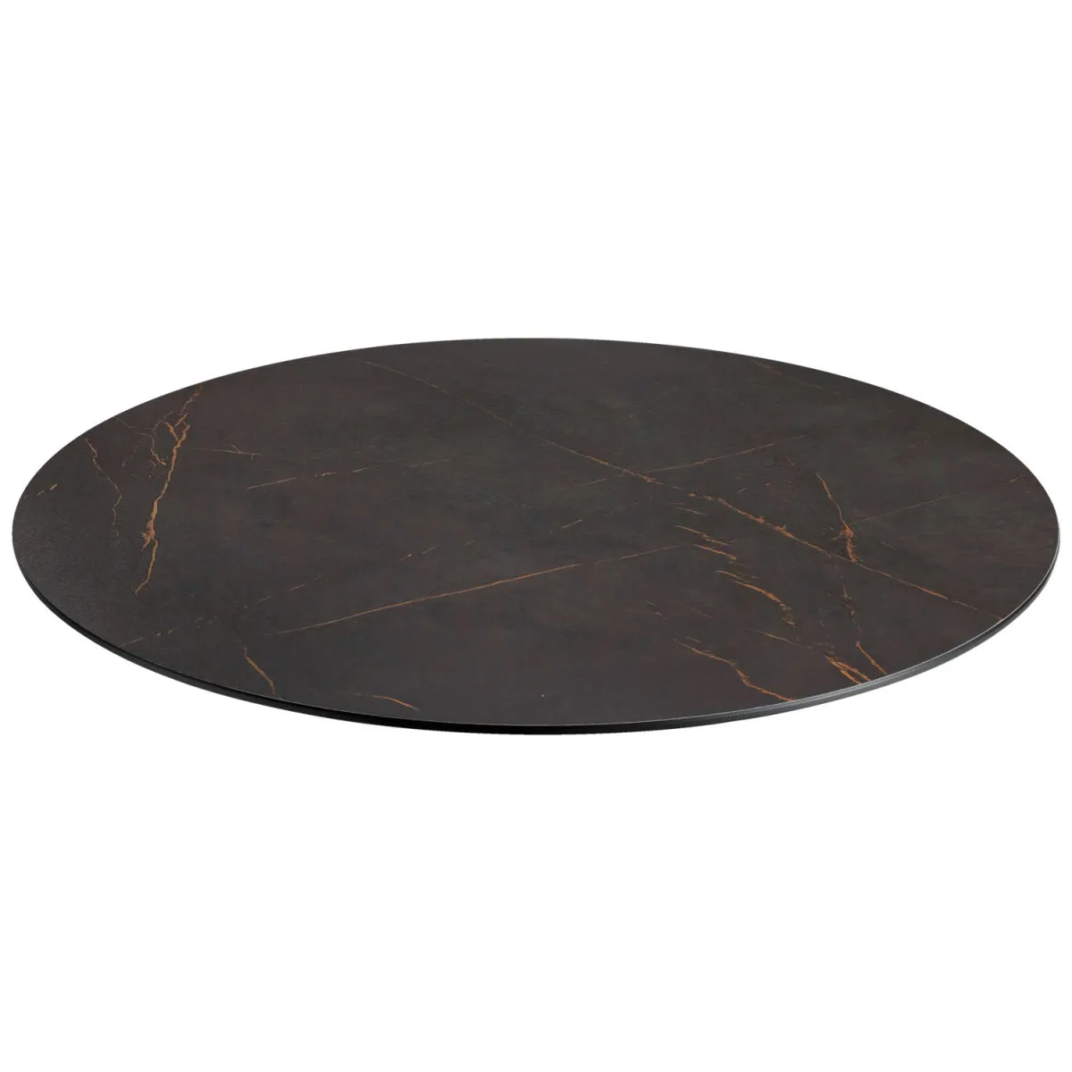 VEGA Piano per tavolo da esterno in HPL Lift rotondo; 60 cm (Ø); nero/marrone; rotonda - immagine 1