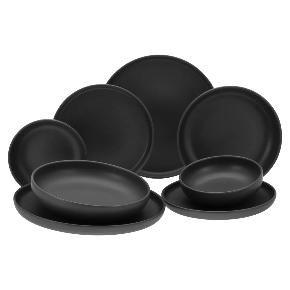 8x CreaTable Uno nero - set di piatti 8 pz; nero; 8 pz. / set - immagine 1