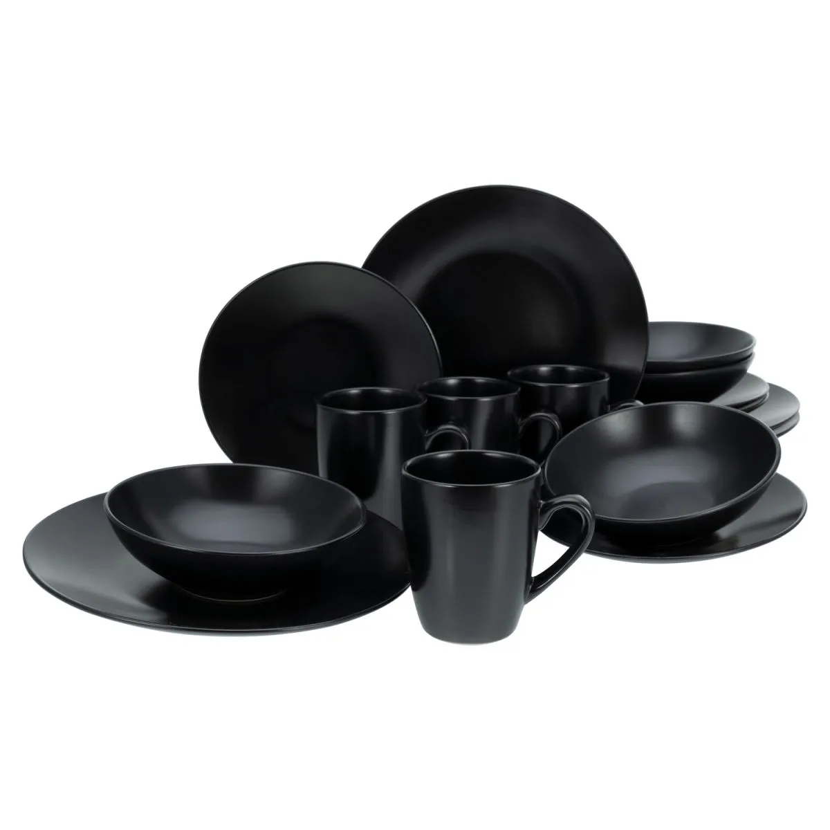 CreaTable Nero opaco - Servizio da 16 pezzi; nero - immagine 1