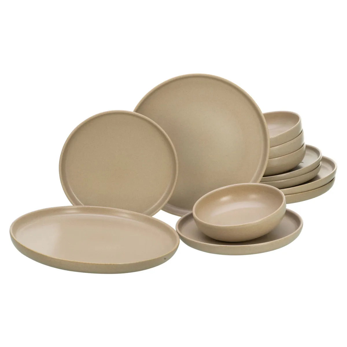 CreaTable Uno Sand - set di piatti 12 pezzi; sabbia - immagine 1