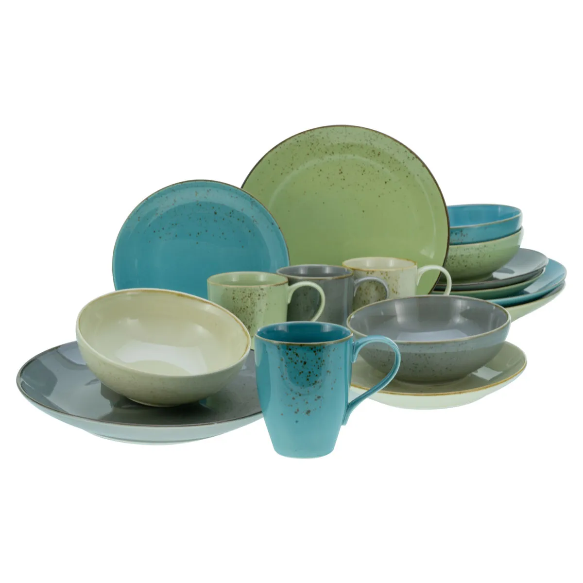 CreaTable Collezione Natura - Servizio combinato da 16 pezzi; multicolore - immagine 1