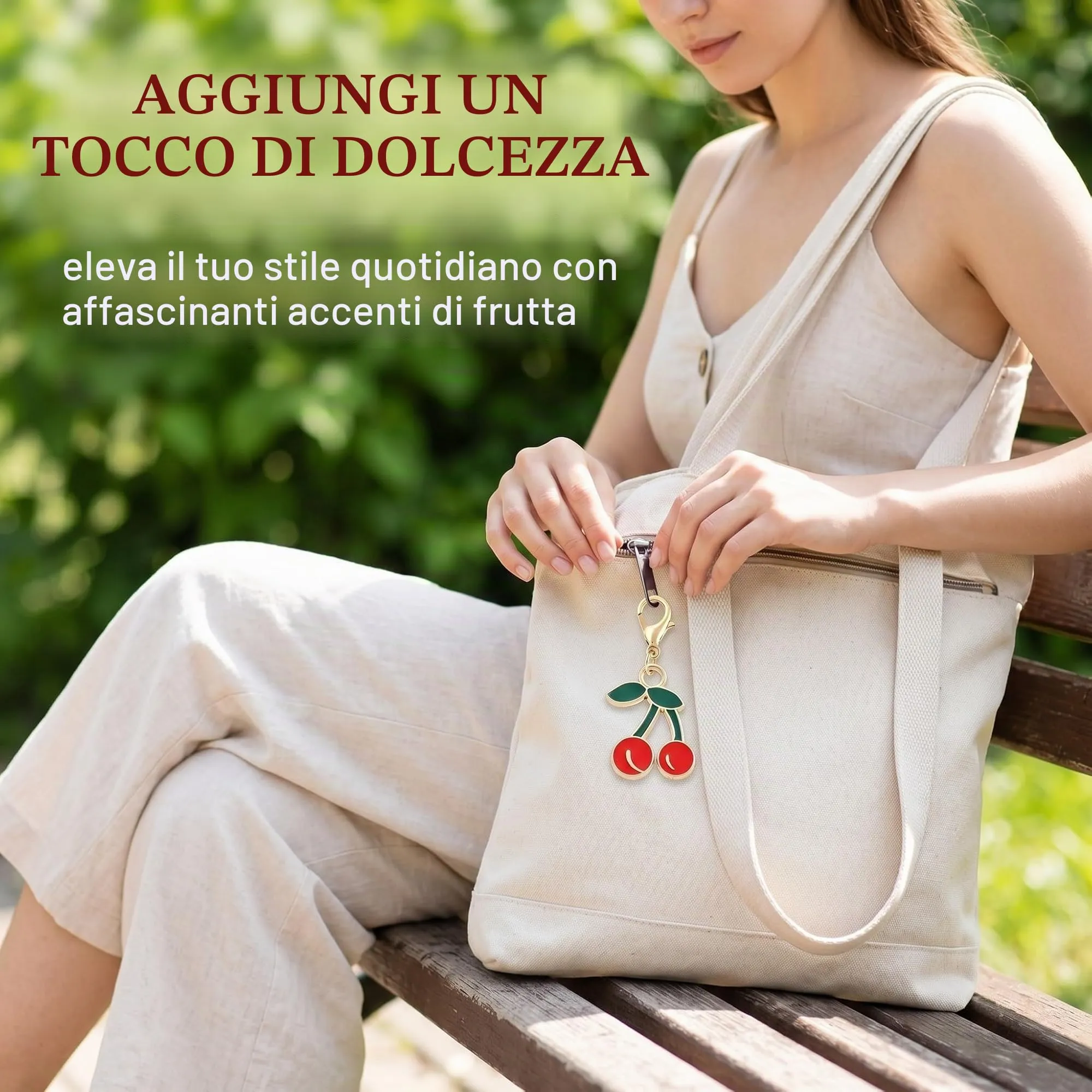 TEOZBLU 24 Pezzi Portachiavi Ciliegia in Metallo, 3 Stili Ciondolo Ciliegia Estetico per Borse e Zaini, Gadget Economici Regalo Compleanno Bambini e Invitati Festa, 30x13mm - immagine 3
