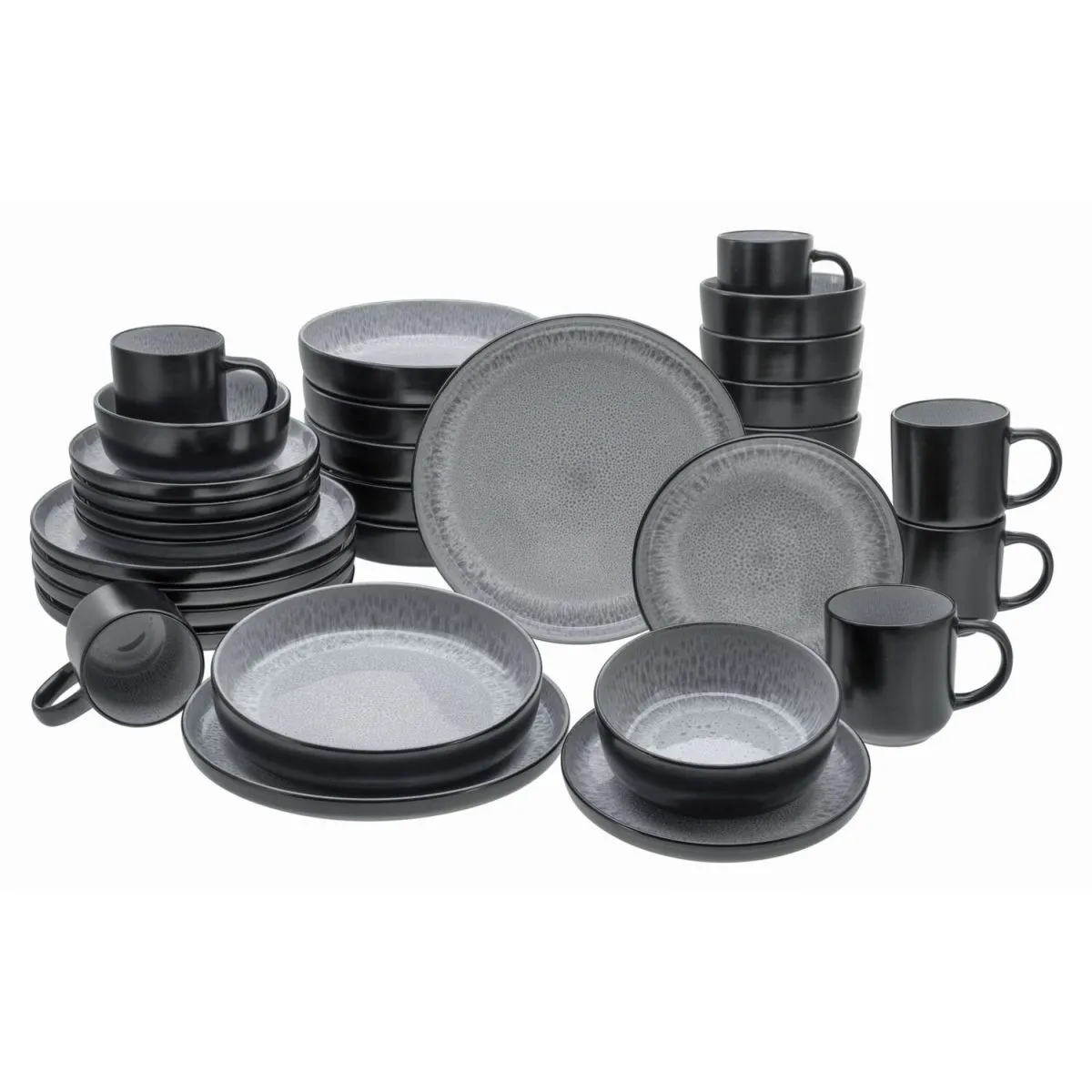 CreaTable Nordic Fjord Frost - Servizio da tavola da 30 pezzi; grigio - immagine 1
