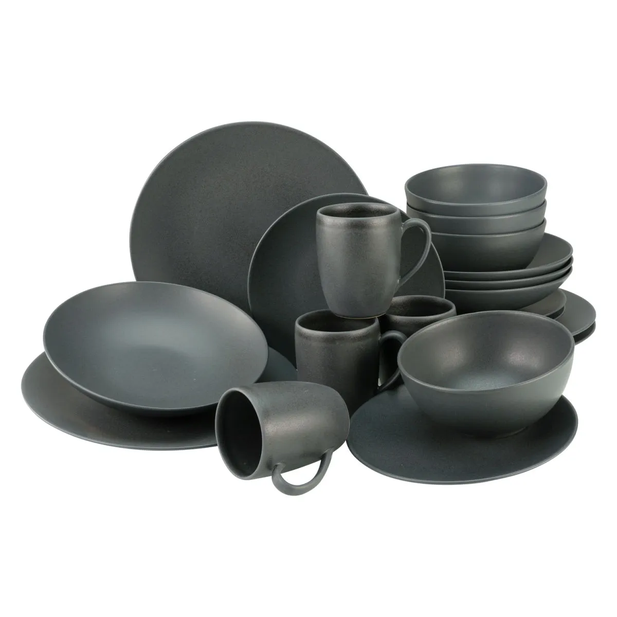 CreaTable Soft Touch - Servizio combinato da 20 pezzi; nero - immagine 1