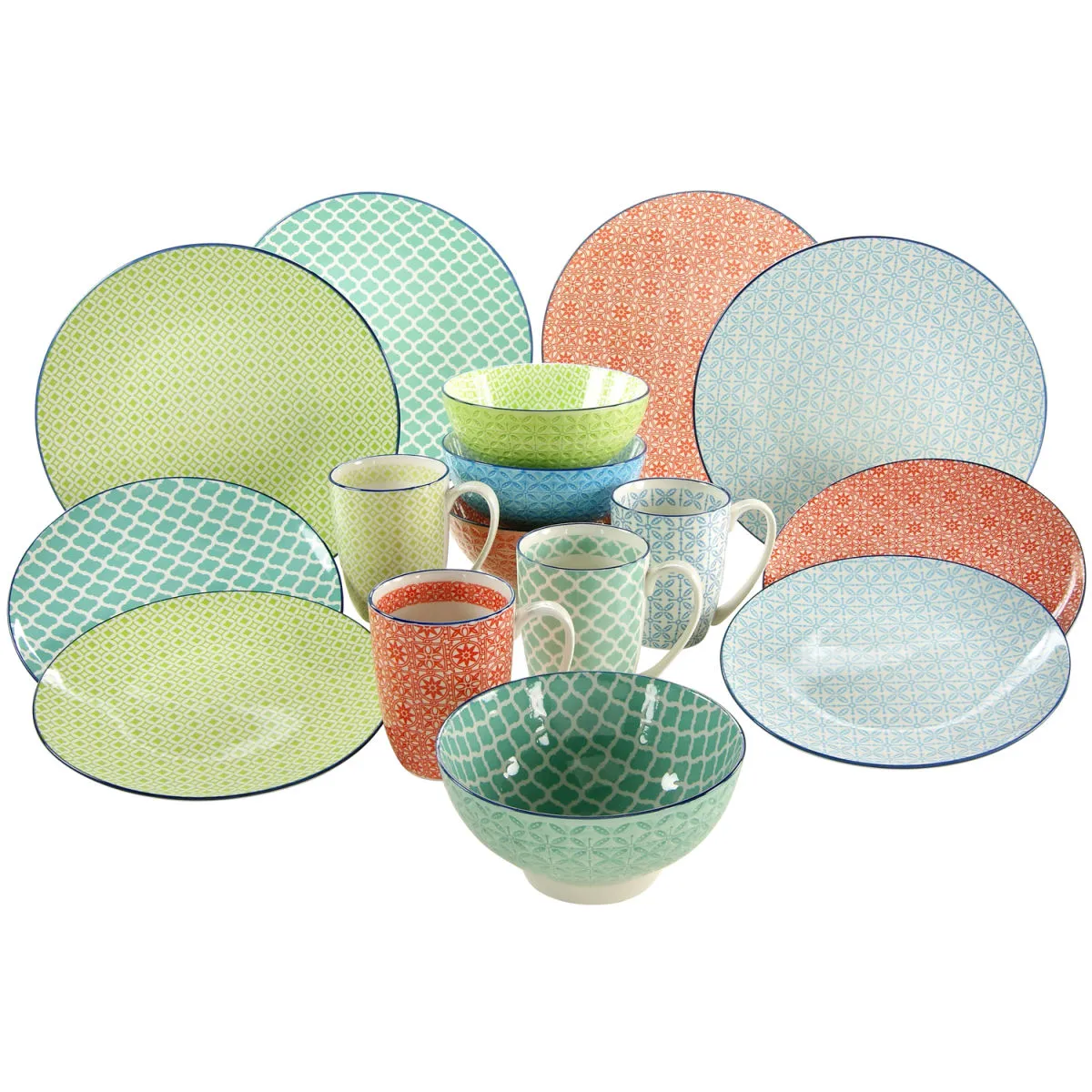 CreaTable Mediterraneo - Servizio combinato da 16 pezzi; multicolore - immagine 1