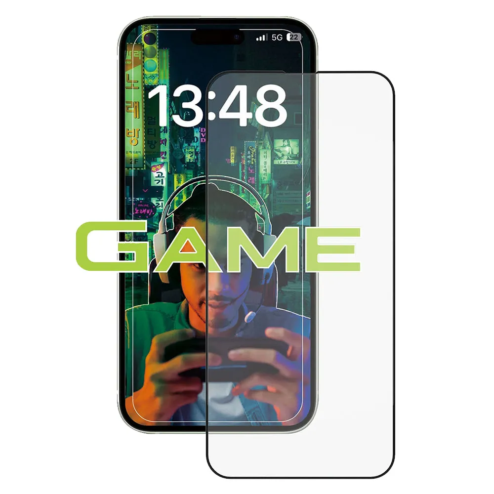 Pellicola protettiva per schermo Anank Anti-Impronte per Apple iPhone 14 Pro, Vetro temperato, Colla completa, 2.5D, Nero - immagine 1